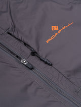 Ronhill Men's Tech All-Terrain Jacket in Oxide/Ronhill Red - zip detail