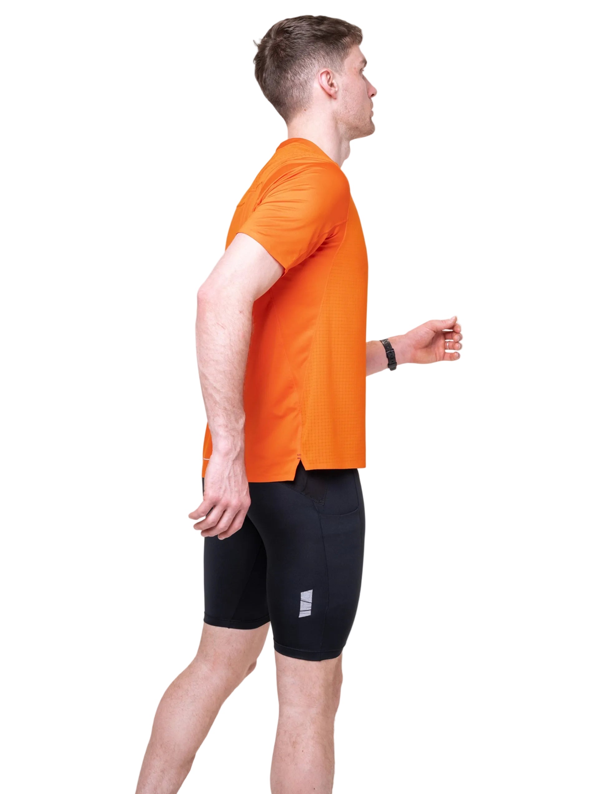 Ronhill Men's Tech All-Terrain S/S Tee in Ronhill Red - detail, 5