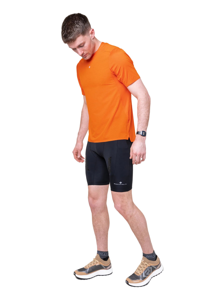 Ronhill Men's Tech All-Terrain S/S Tee in Ronhill Red - detail, 6