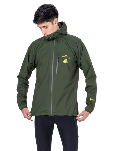 Ronhill Men's Tech GORE-TEX Mercurial Jacket 2 in Kelp/Zest - worn, front