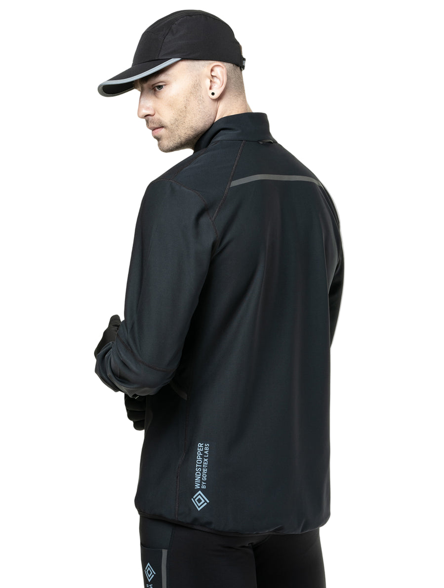 Ronhill Men's Tech GORE-TEX Windstopper Jacket in All Black - back, fit