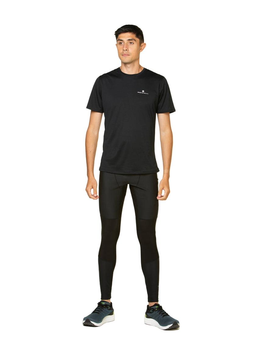 Ronhill Men's Tech GORE-TEX Windstopper Tight in All Black - worn, front
