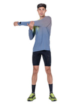 Ronhill Men's Tech Golden Hour L/S Tee in Glacier Merge - worn