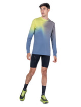 Ronhill Men's Tech Golden Hour L/S Tee in Glacier Merge - worn, front