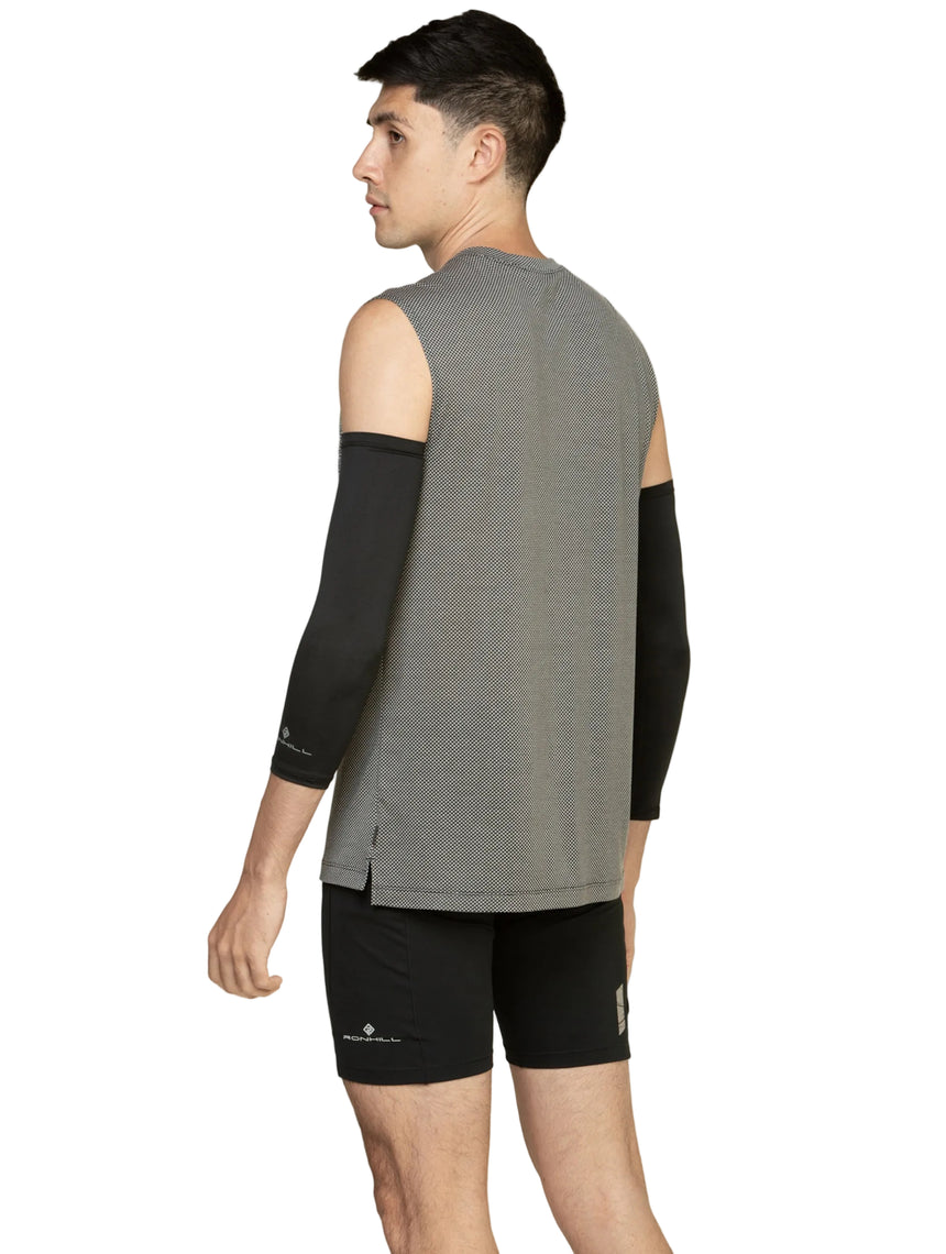 Ronhill Men's Tech Golden Hour Tank in Black Matrix - back, 2