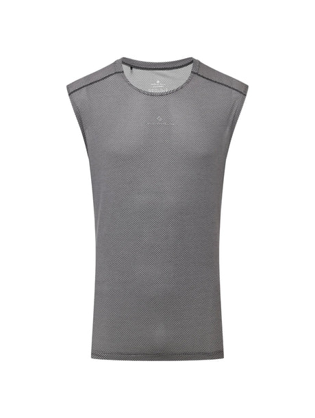 Ronhill Men's Tech Golden Hour Tank in Black Matrix - front, 2