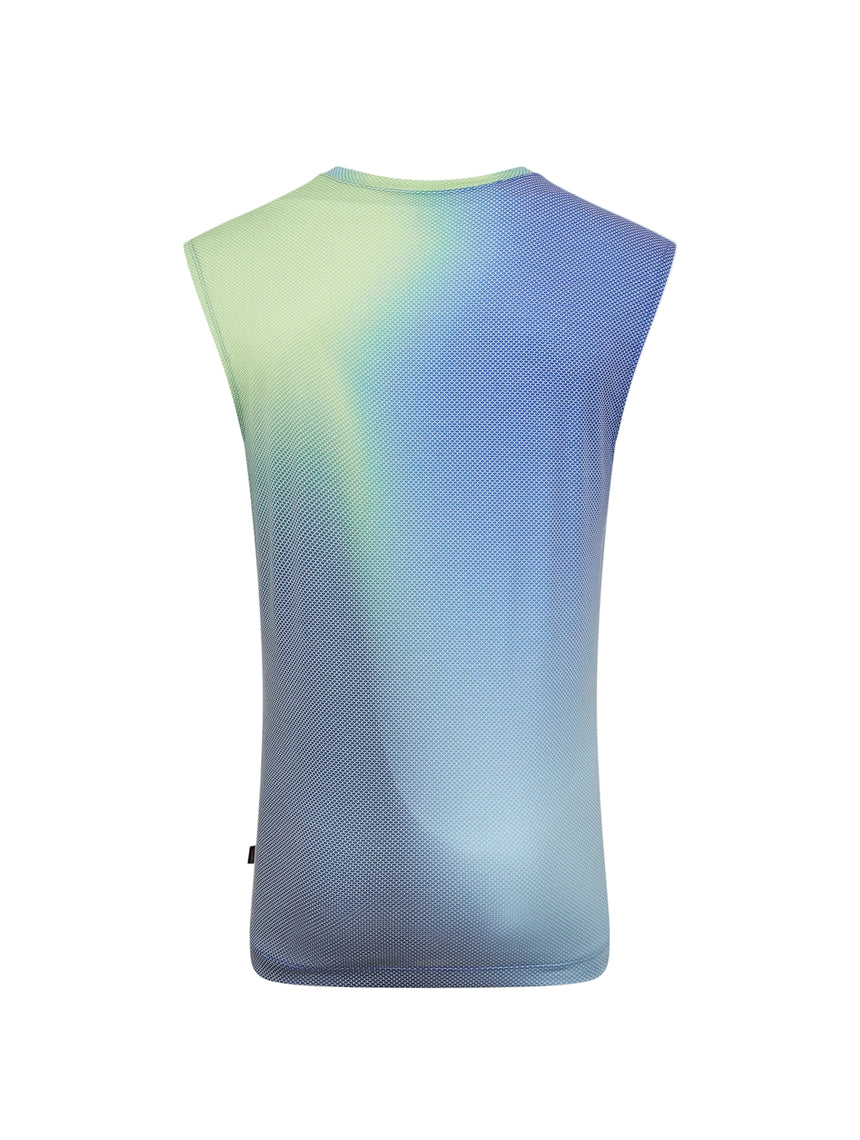 Ronhill Men's Tech Golden Hour Tank in Fluo Green Merge - back