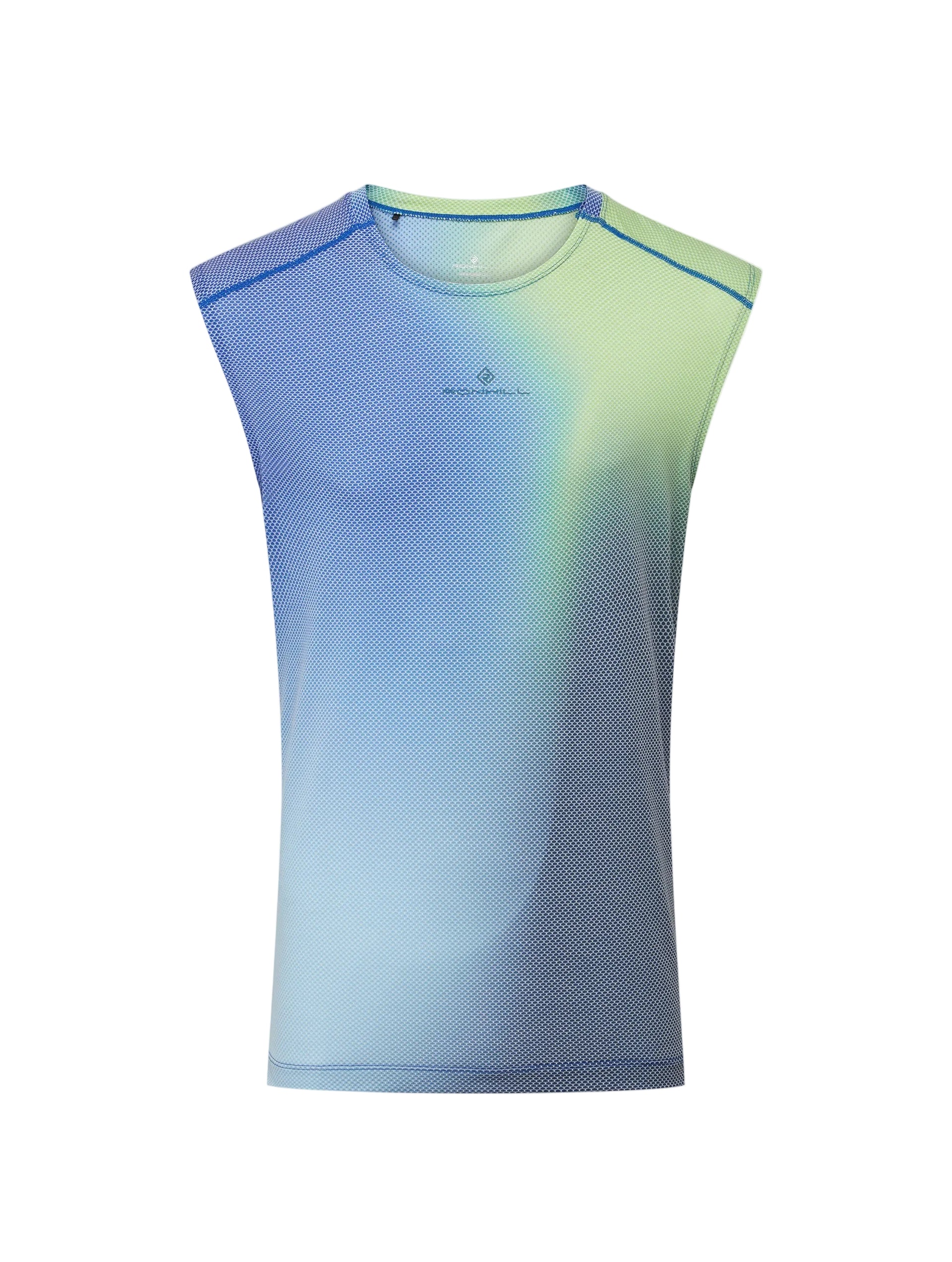 Ronhill Men's Tech Golden Hour Tank in Fluo Green Merge - front
