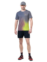 Ronhill Men's Tech Golden Hour Tee in Acid Merge - worn, front
