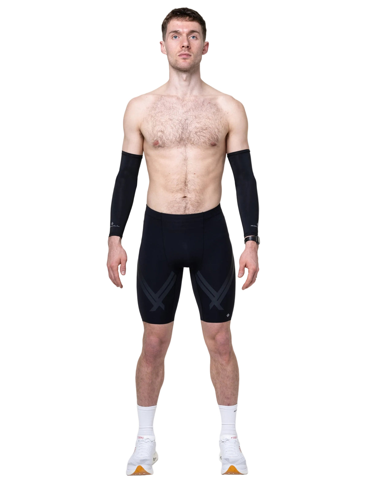 Ronhill Men's Tech Race Half Tight in All Black - detail, 7