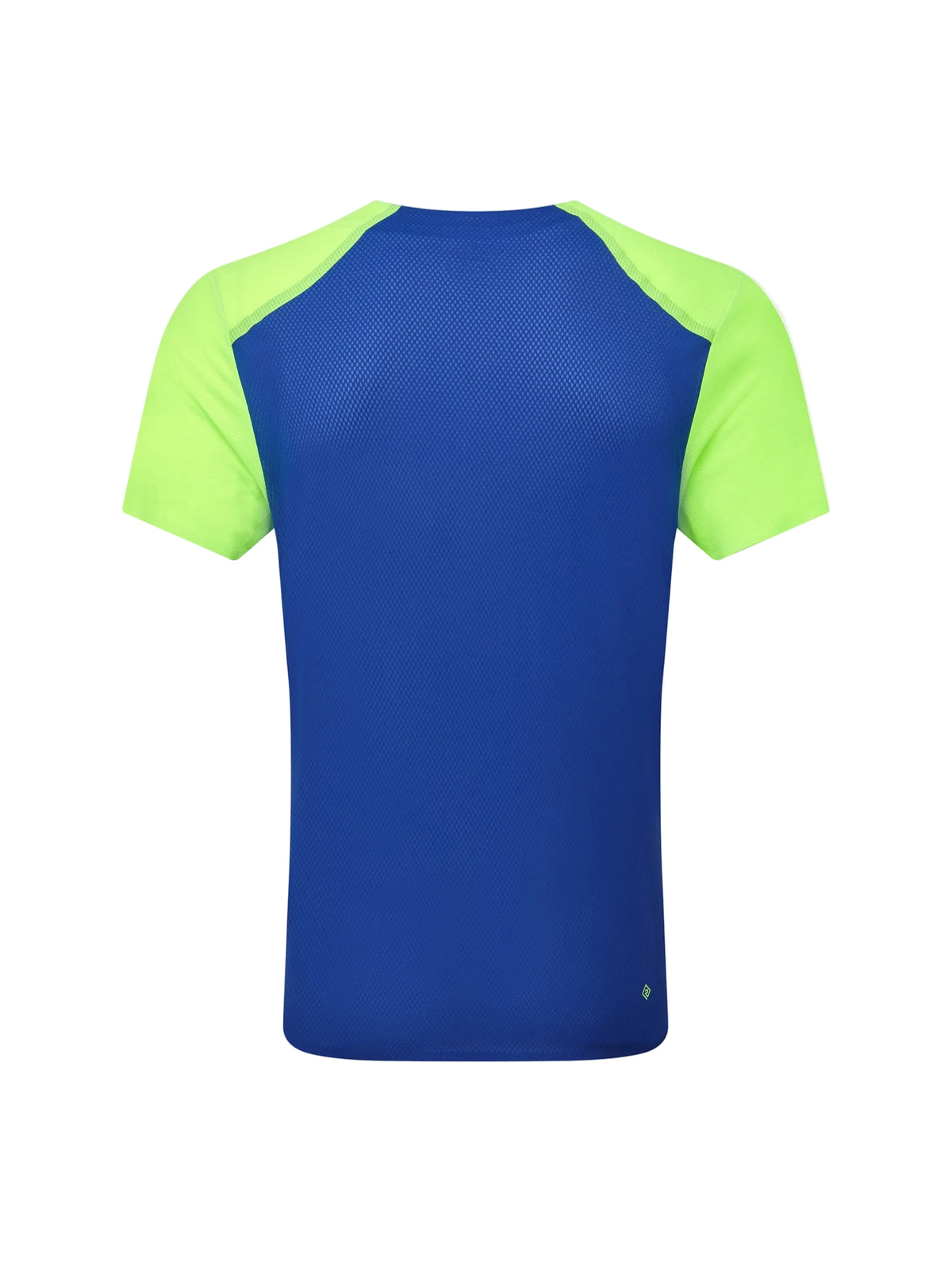 Ronhill Men's Tech Race S/S Tee in Fluo Green/Dark Cobalt - back