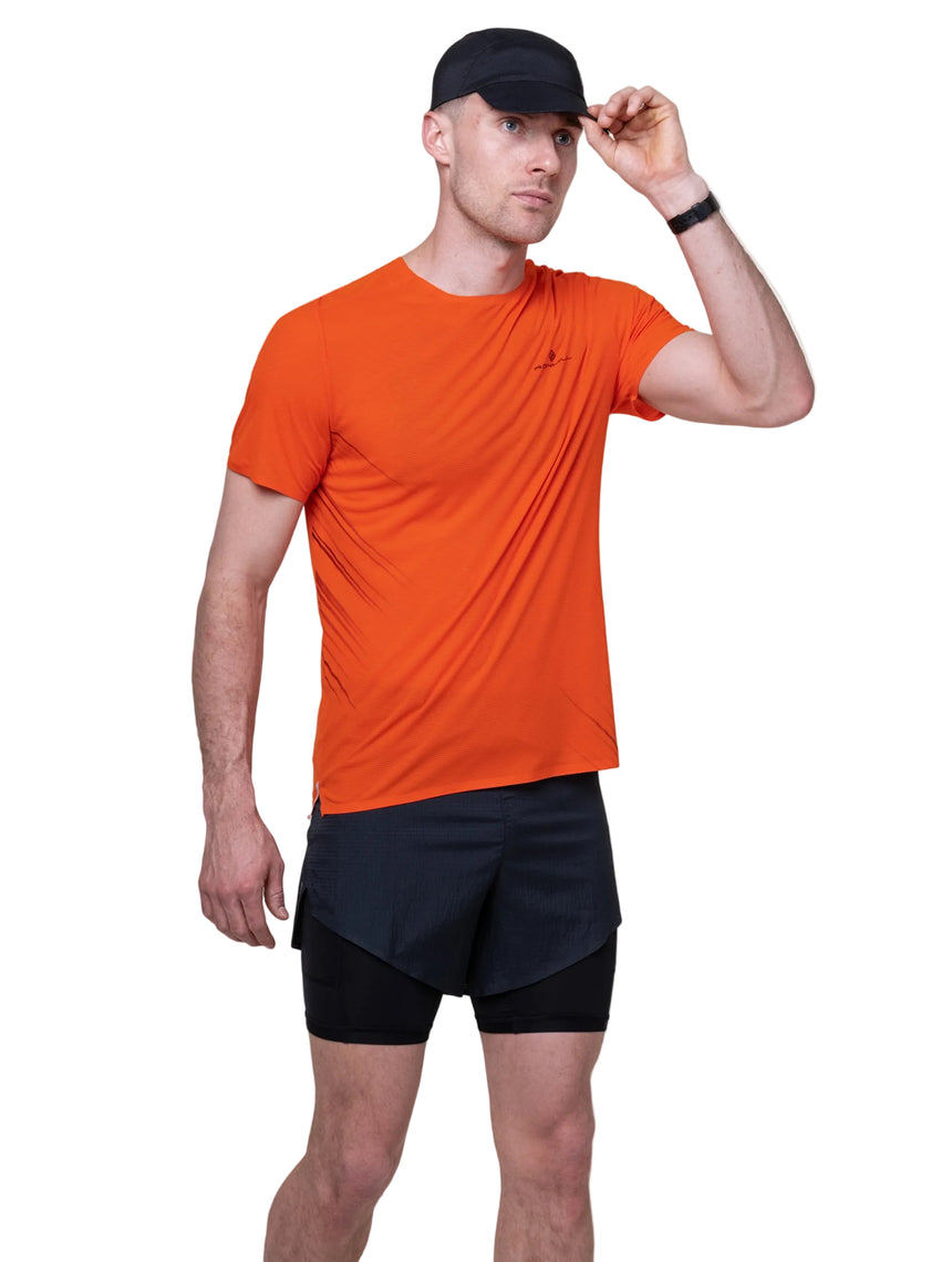 Ronhill Men's Tech Race S/S Tee in Ronhill Red/Black - detail, 1