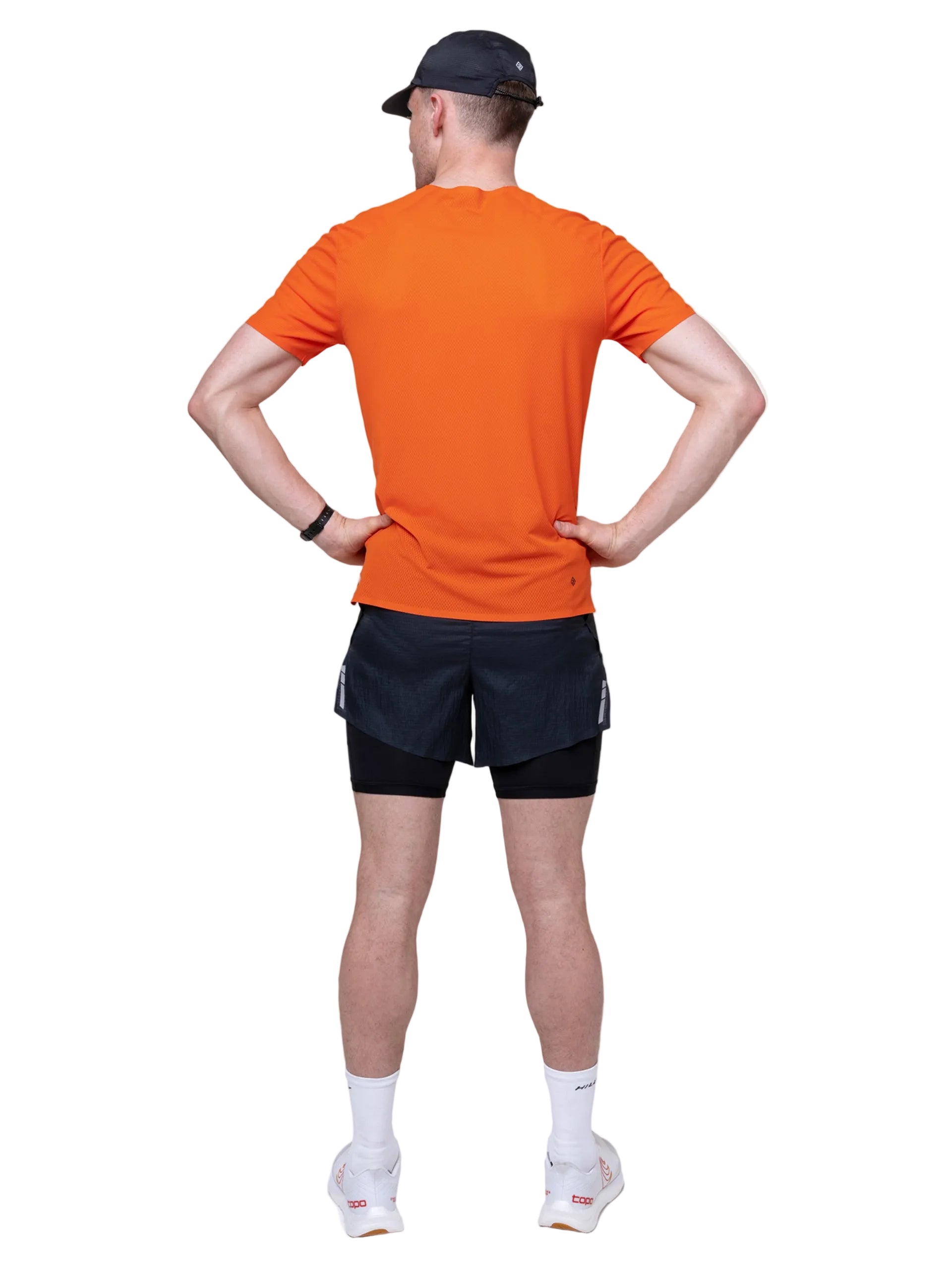 Ronhill Men's Tech Race S/S Tee in Ronhill Red/Black - detail, 6