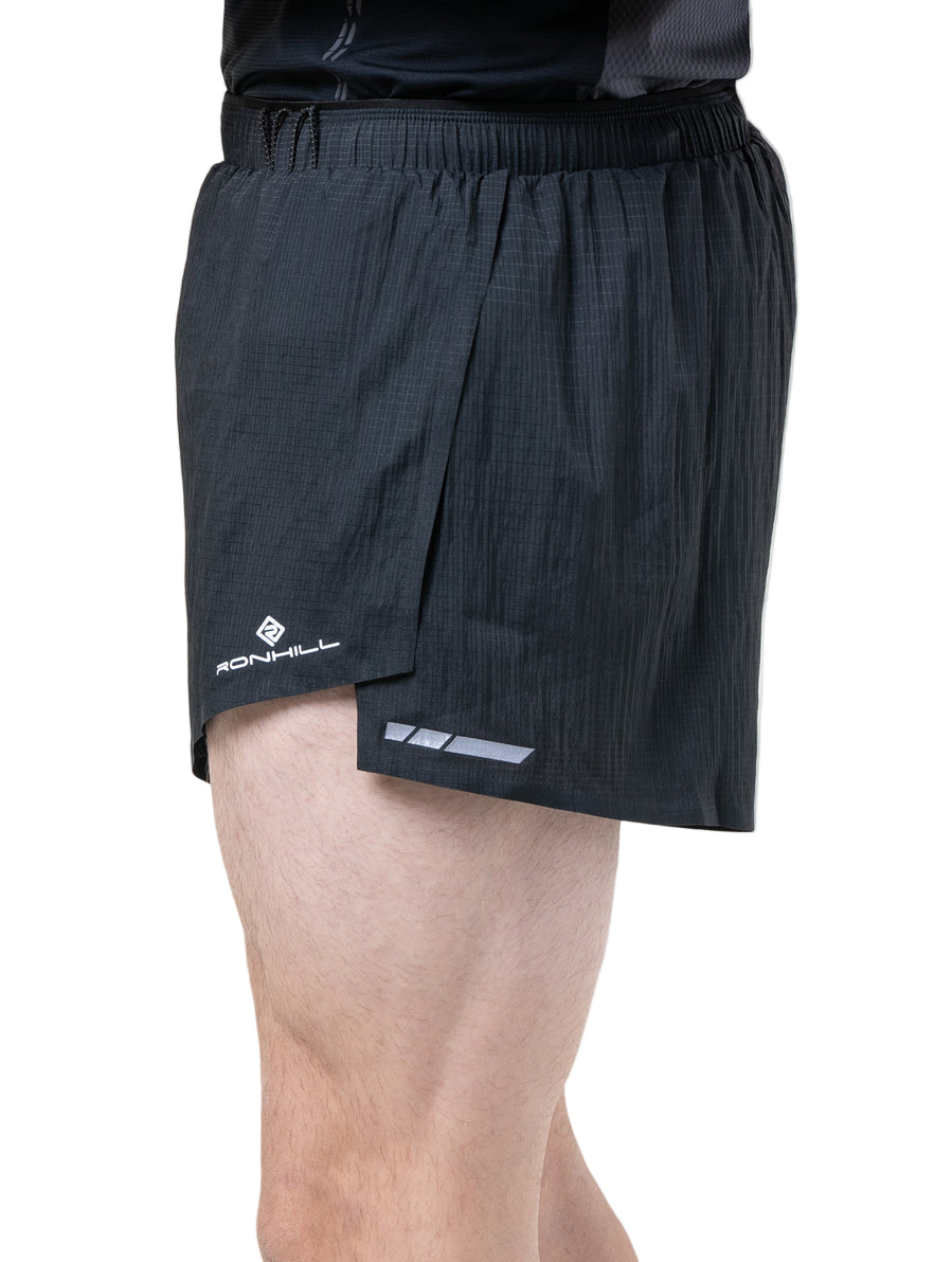 Ronhill Men's Tech Race Short in All Black - side, fit