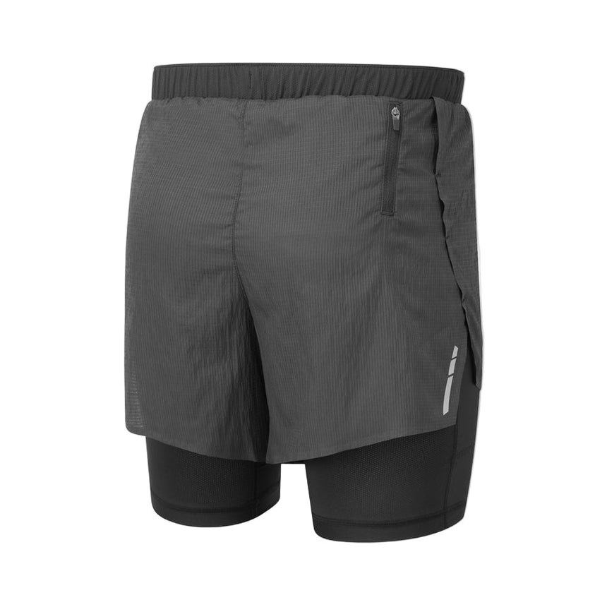 Ronhill Men's Tech Race Twin Short in All Black - back