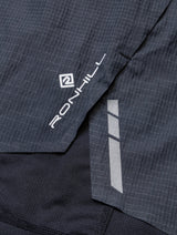 Ronhill Men's Tech Race Twin Short in All Black - side split detail