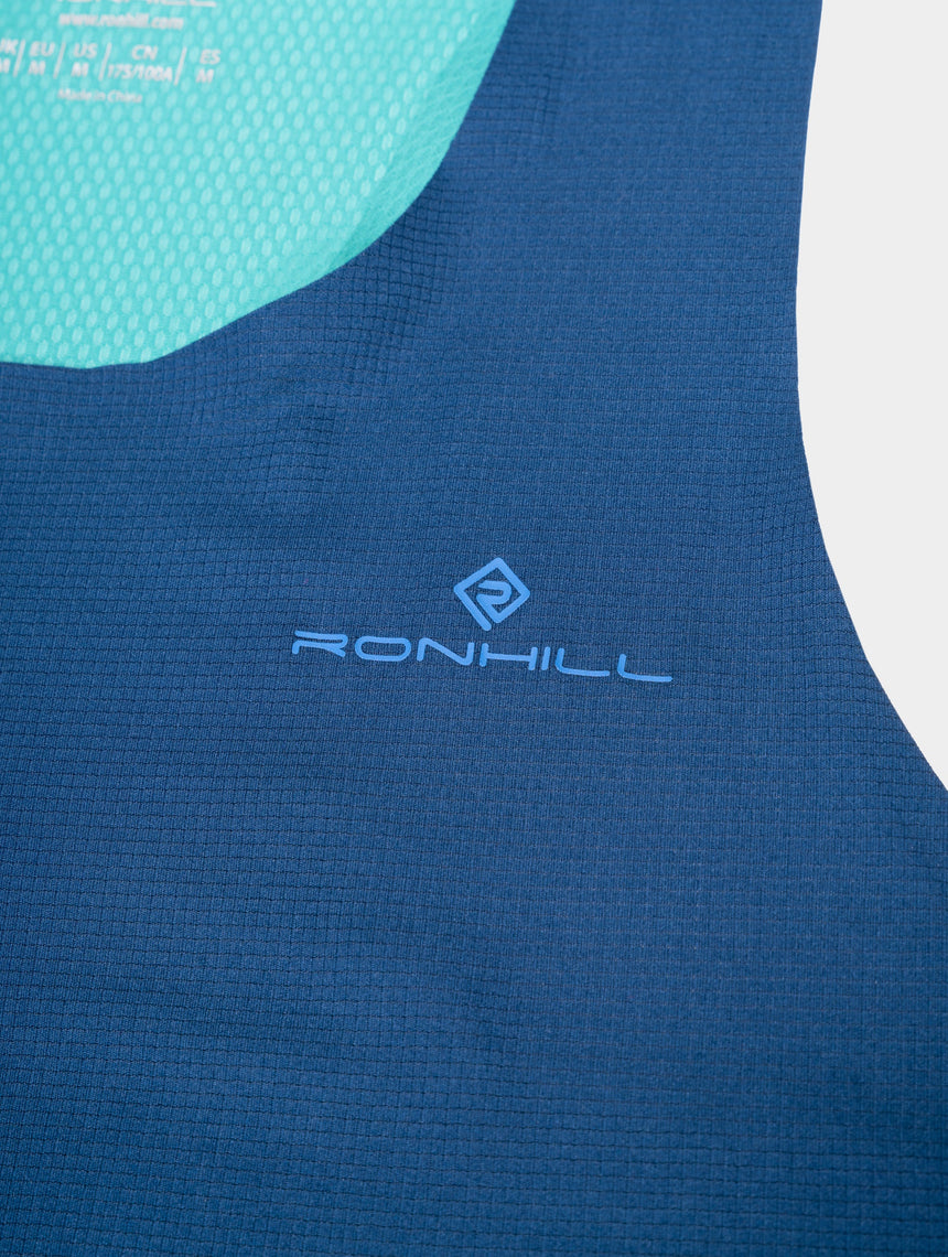 Ronhill Men's Tech Race Vest in Dark Navy/Deep Laguna - detail, 4