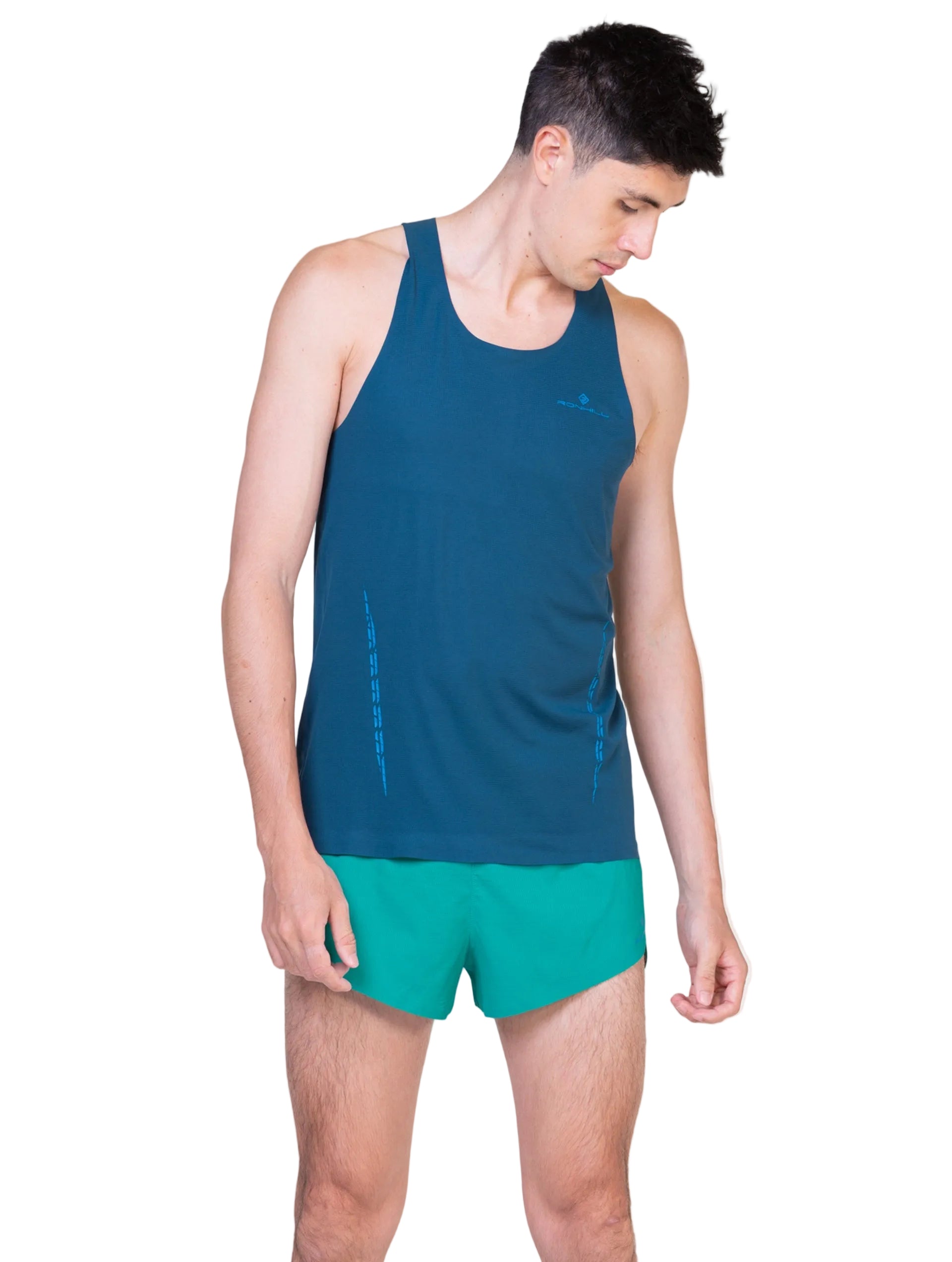Ronhill Men's Tech Race Vest in Dark Navy/Deep Laguna - front