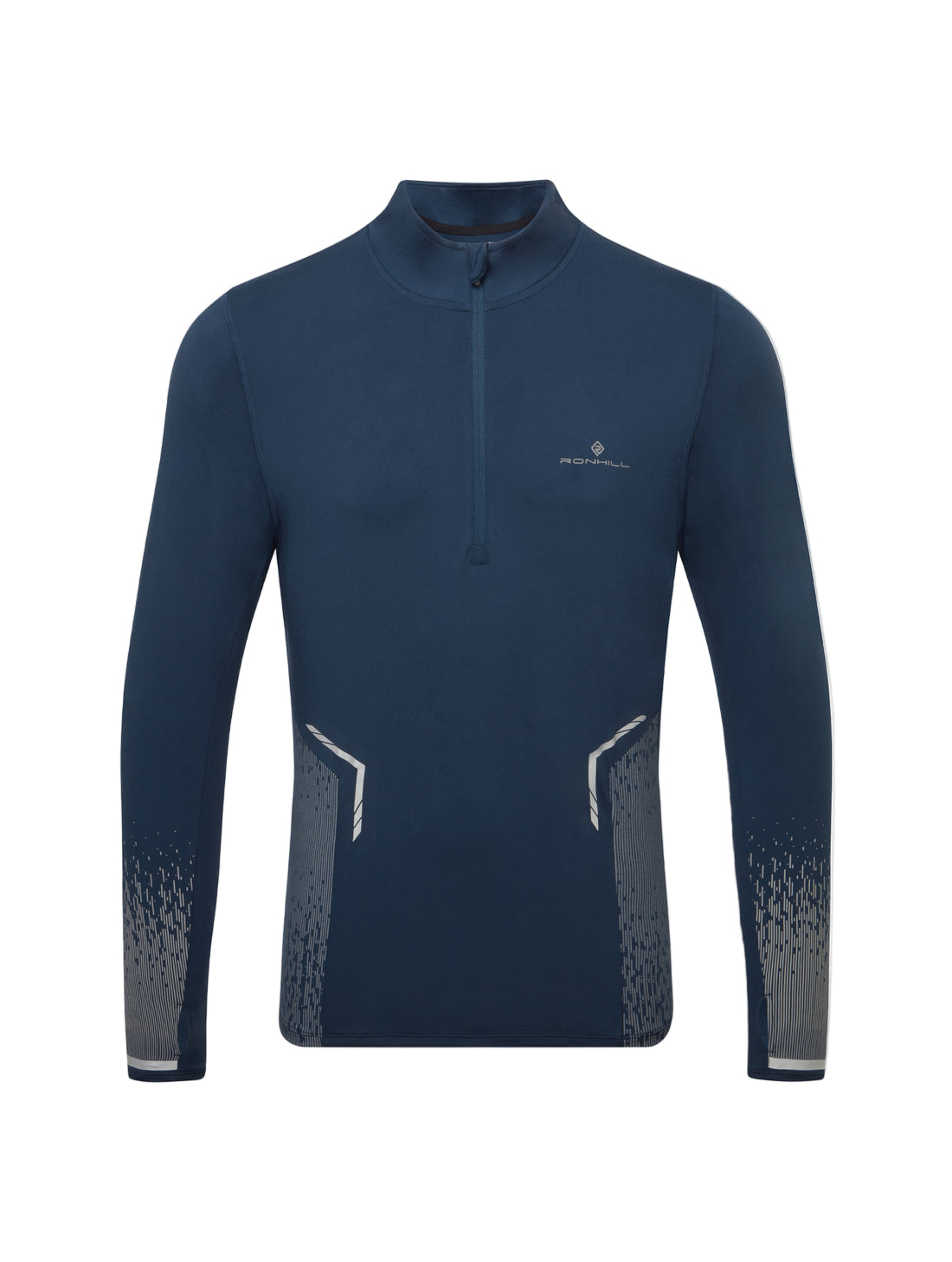 Ronhill Men's Tech Reflect 1/2 Zip in Dark Navy/Reflect - front