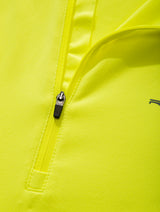 Ronhill Men's Tech Reflect 1/2 Zip in Fluo Yellow/Reflect - half-zip ventilation detail
