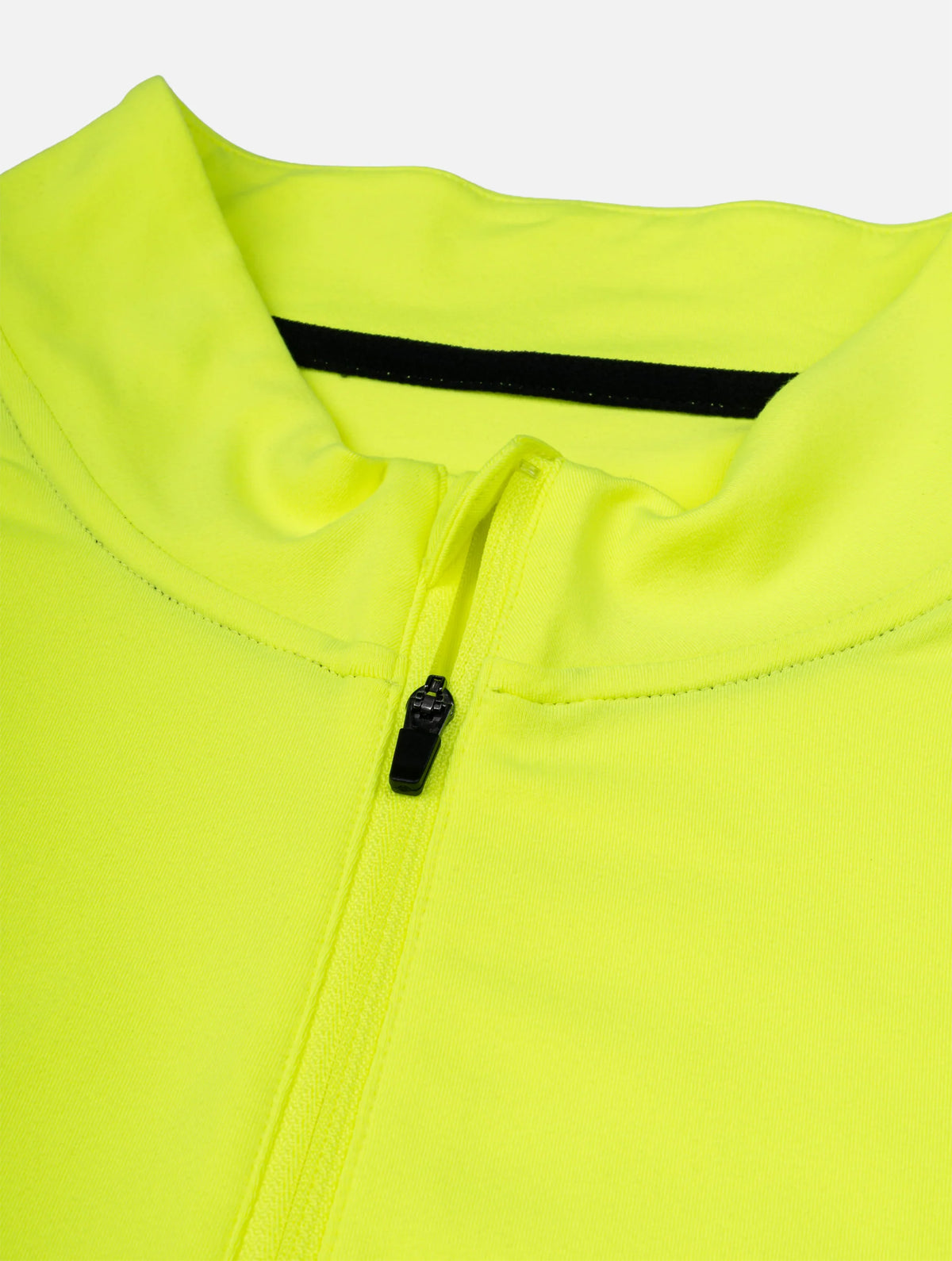Ronhill Men's Tech Reflect 1/2 Zip in Fluo Zest/Reflect - Detail Collar Zip Open