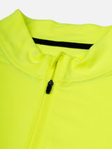 Ronhill Men's Tech Reflect 1/2 Zip in Fluo Zest/Reflect - Detail Collar Zip Open