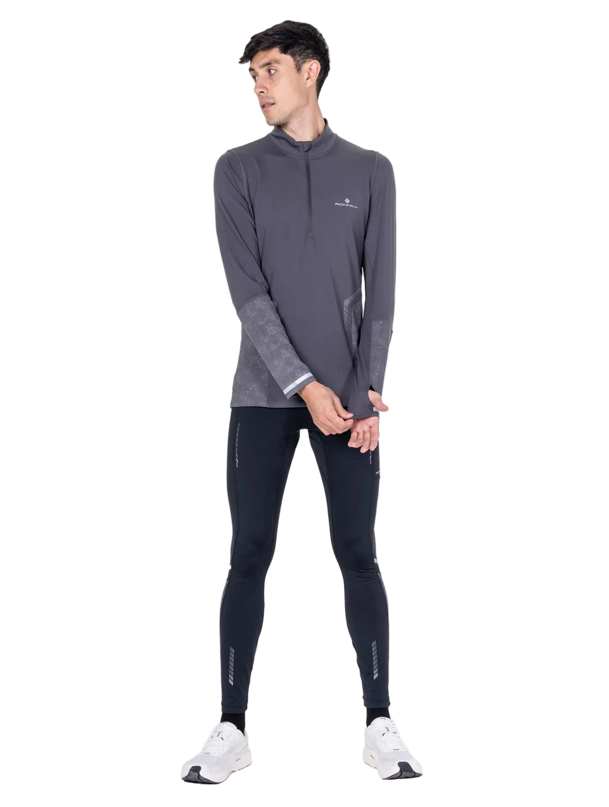Ronhill Men's Tech Reflect 1/2 Zip in Oxide/Reflect - Studio Front Close