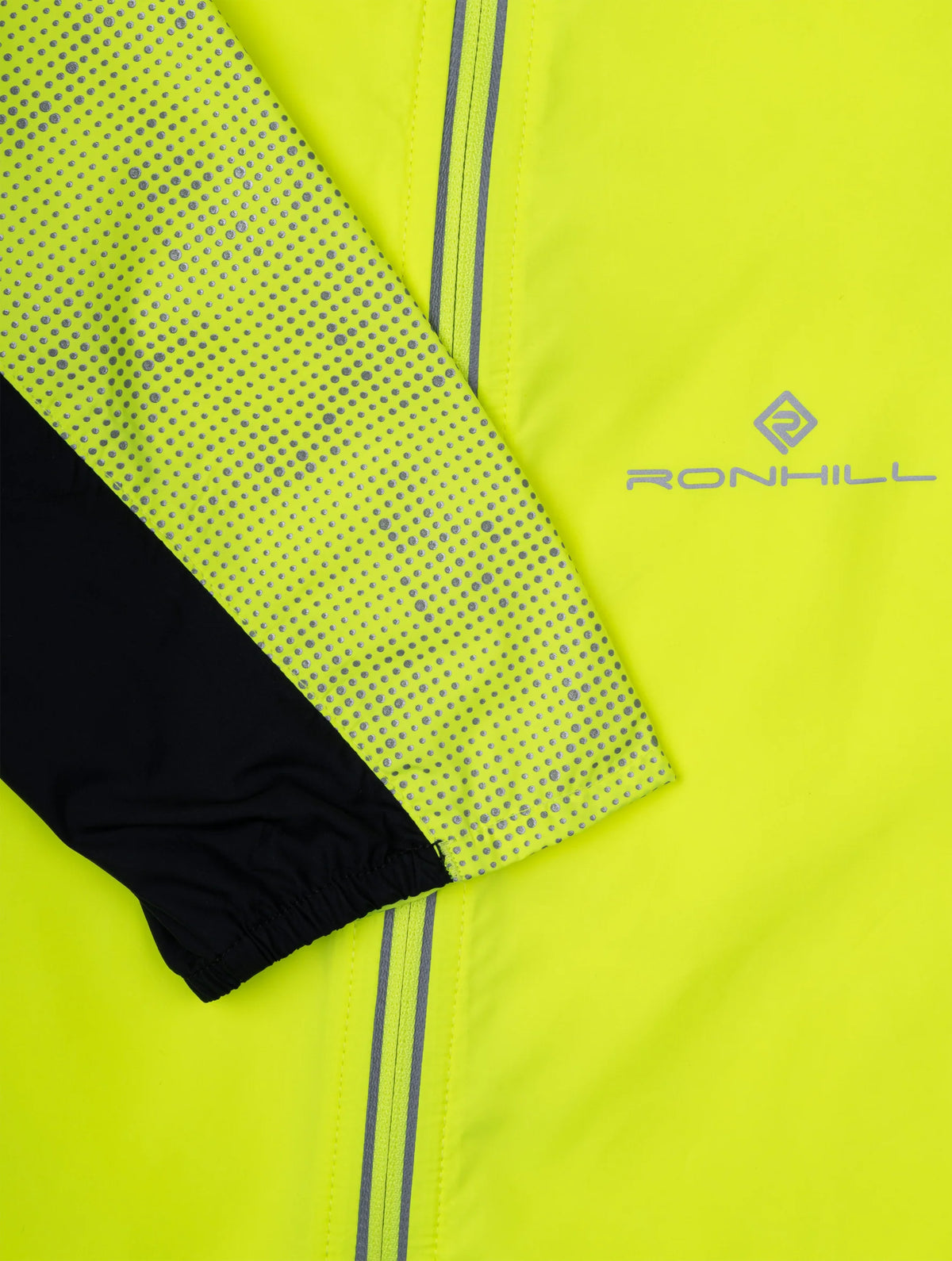 Ronhill Men's Tech Reflect Jacket in FluoZest/Blck/Reflect - Detail Sleeve Cuff Reflective