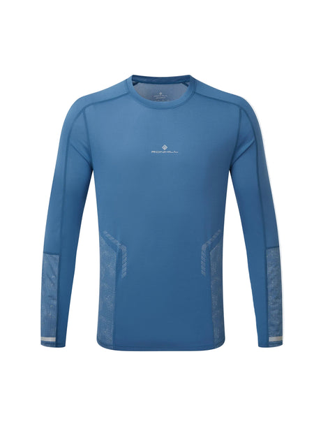 Ronhill Men's Tech Reflect L/S Tee in Glacier/Reflect - Front