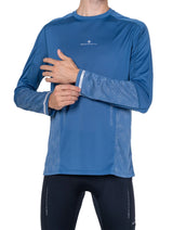 Ronhill Men's Tech Reflect L/S Tee in Glacier/Reflect - Studio Stretching