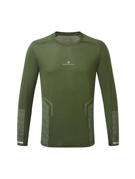 Ronhill Men's Tech Reflect L/S Tee in Kelp/Reflect - Front