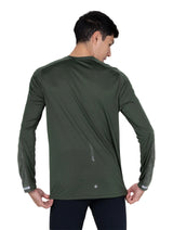 Ronhill Men's Tech Reflect L/S Tee in Kelp/Reflect - Studio Back Standing