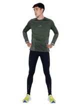 Ronhill Men's Tech Reflect L/S Tee in Kelp/Reflect - Studio Front Standing Alt