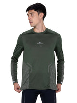 Ronhill Men's Tech Reflect L/S Tee in Kelp/Reflect - Studio Front Standing