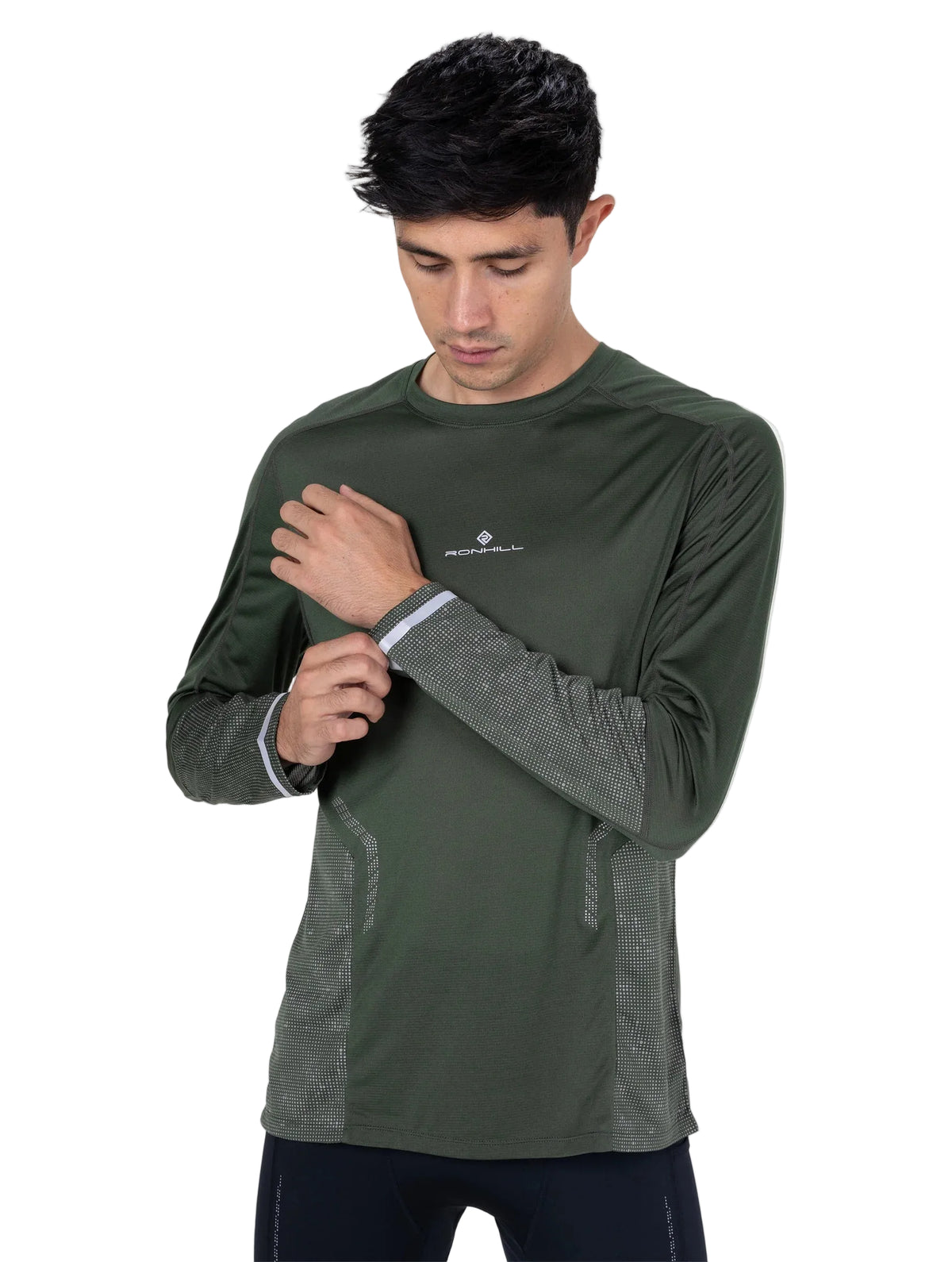 Ronhill Men's Tech Reflect L/S Tee in Kelp/Reflect - Studio Stretching