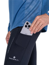 Ronhill Men's Tech Reflect Tight in Black/Reflect - thigh pocket detail