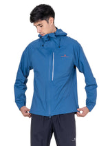 Ronhill Men's Tech Storm Jacket in Glacier/Ronhill Red - three-quarter