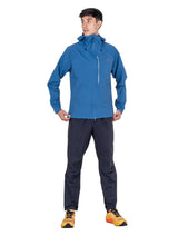 Ronhill Men's Tech Storm Jacket in Glacier/Ronhill Red - worn