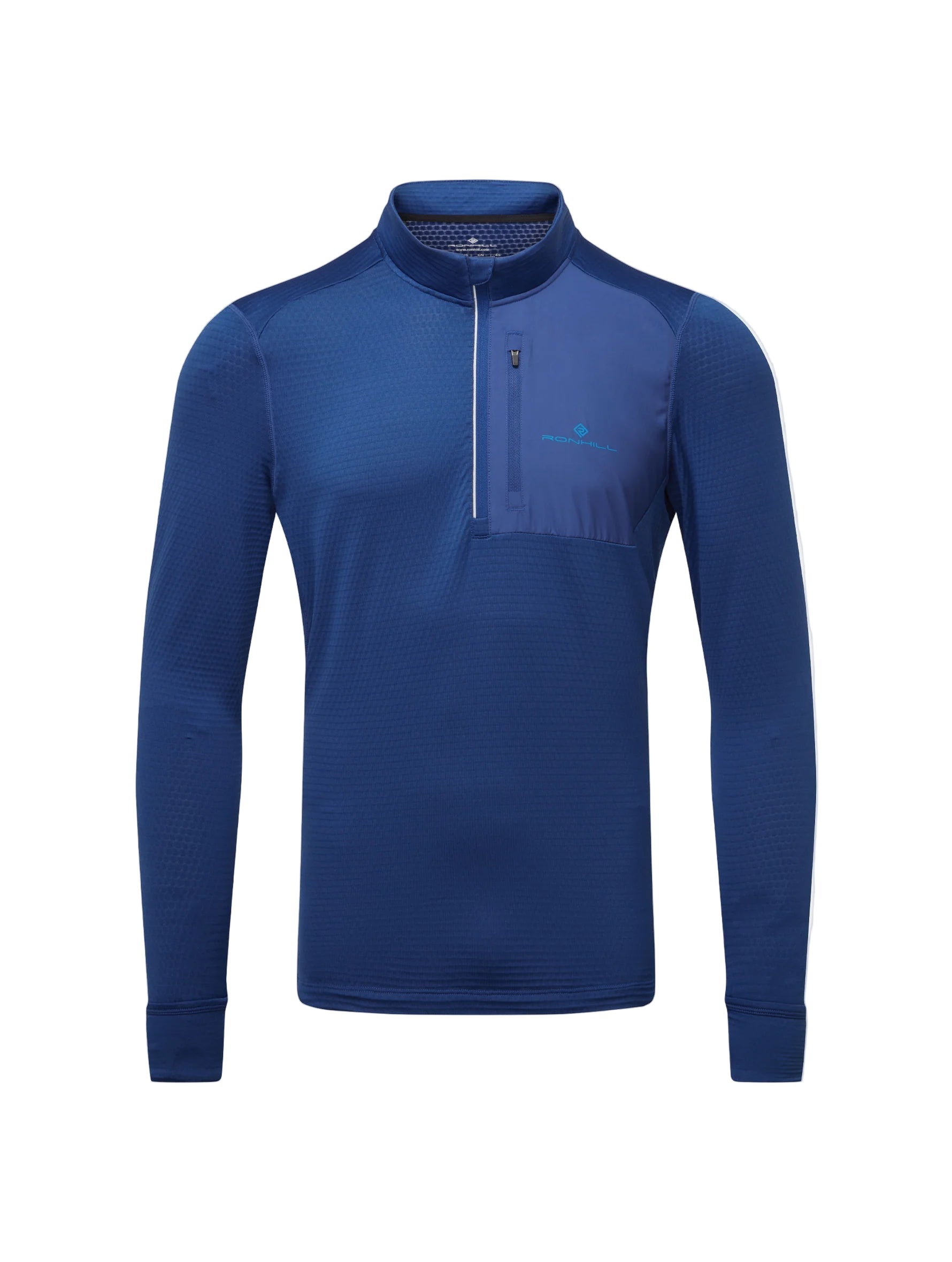 Ronhill Men's Tech Winter 1/2 Zip in Ocean/Electric Blue - front