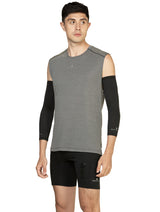 Ronhill Race Arm Sleeves in All Black - worn, front