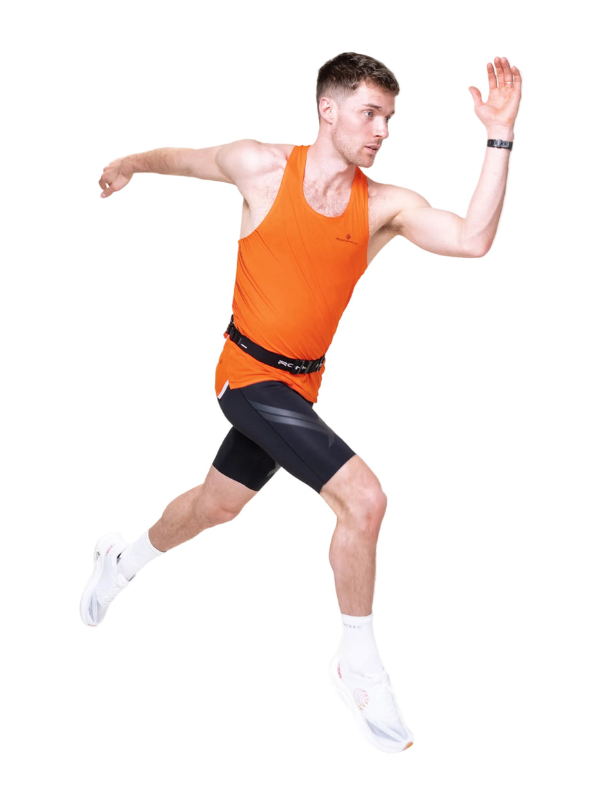 Ronhill Race Waist Belt in All Black - detail, 3