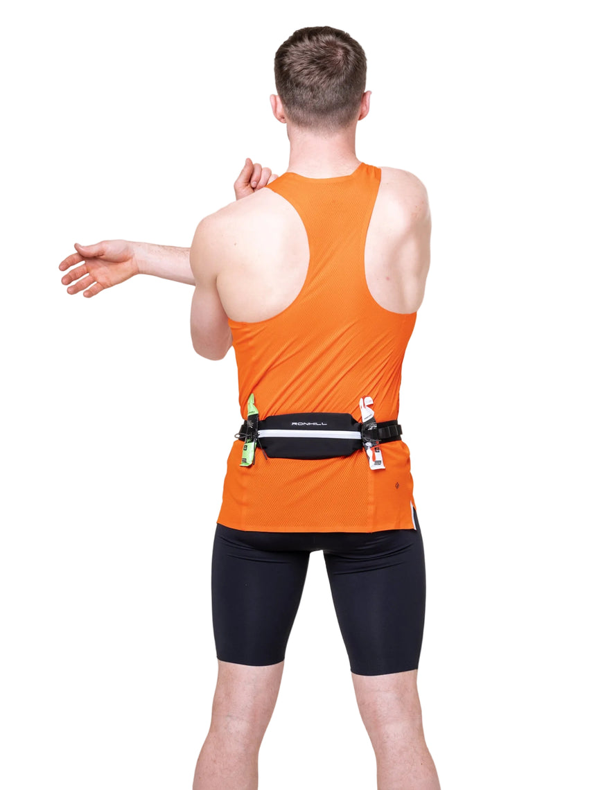 Ronhill Race Waist Belt in All Black - detail, 4