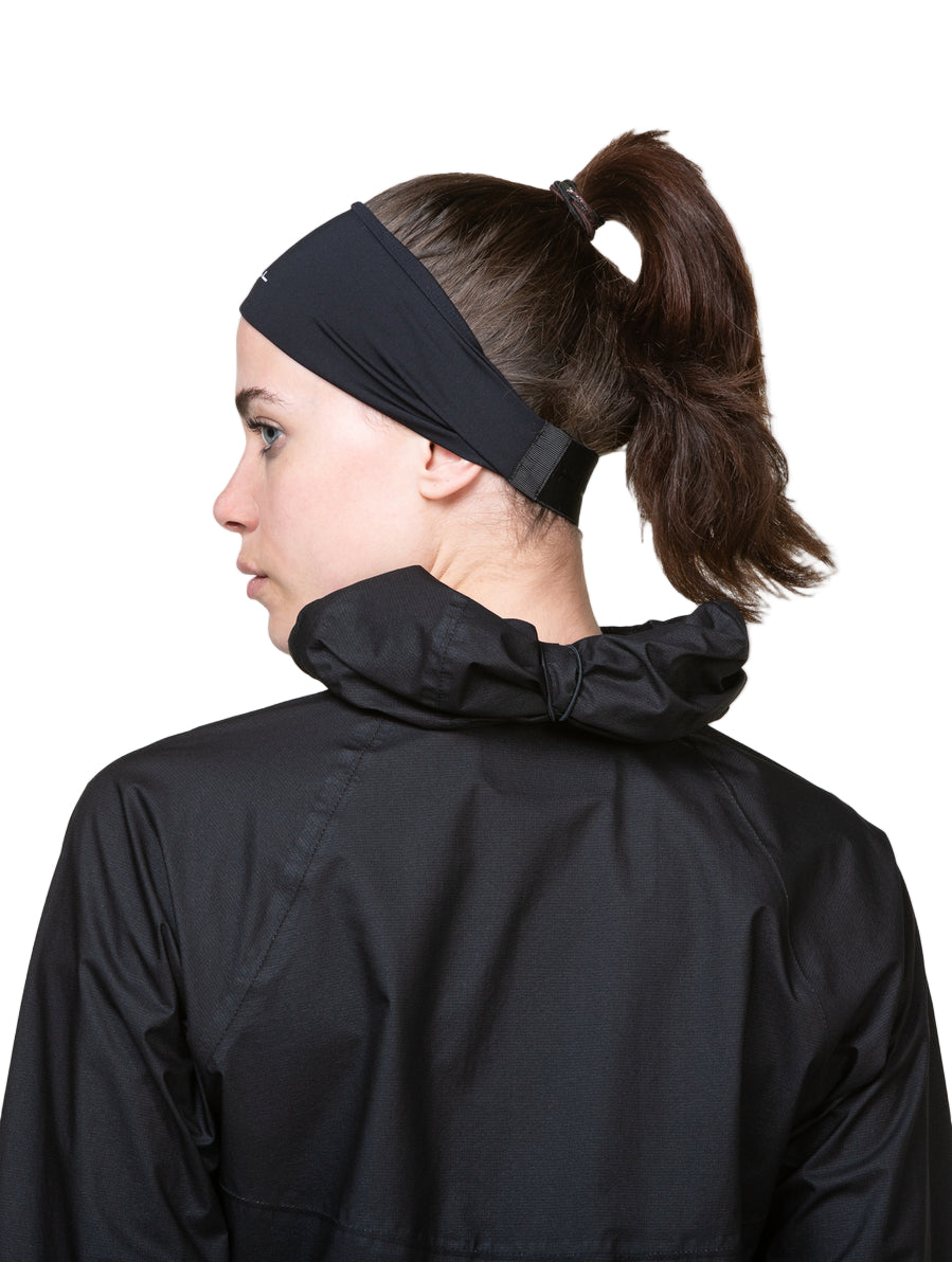 Ronhill Reversible Headband in All Black - worn, back