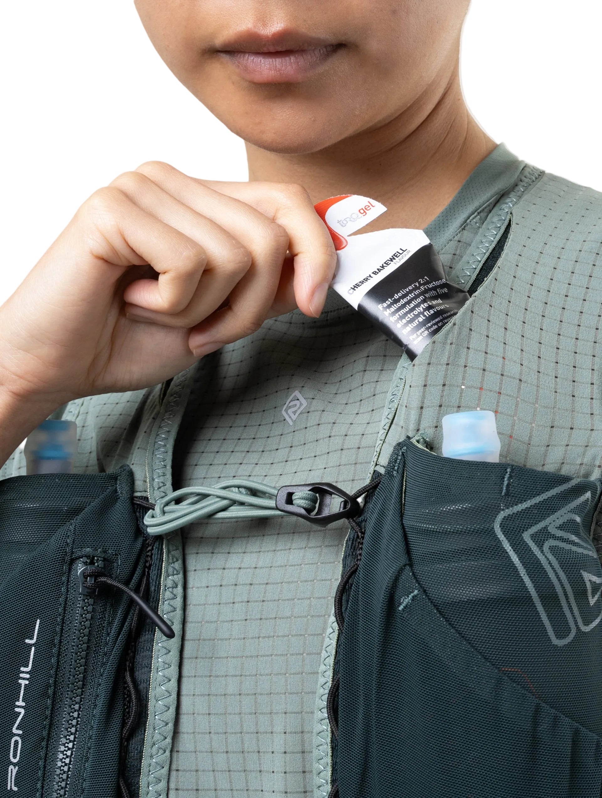 Ronhill Solus 5L Running Vest in Laurel/Dark Laurel - detail, 7