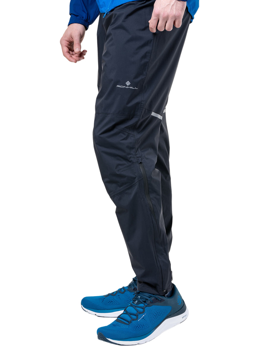 Ronhill Unisex Tech Storm Pant in All Black - articulated knee detail