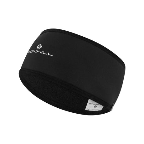 Ronhill Wind-Block Headband in All Black - front