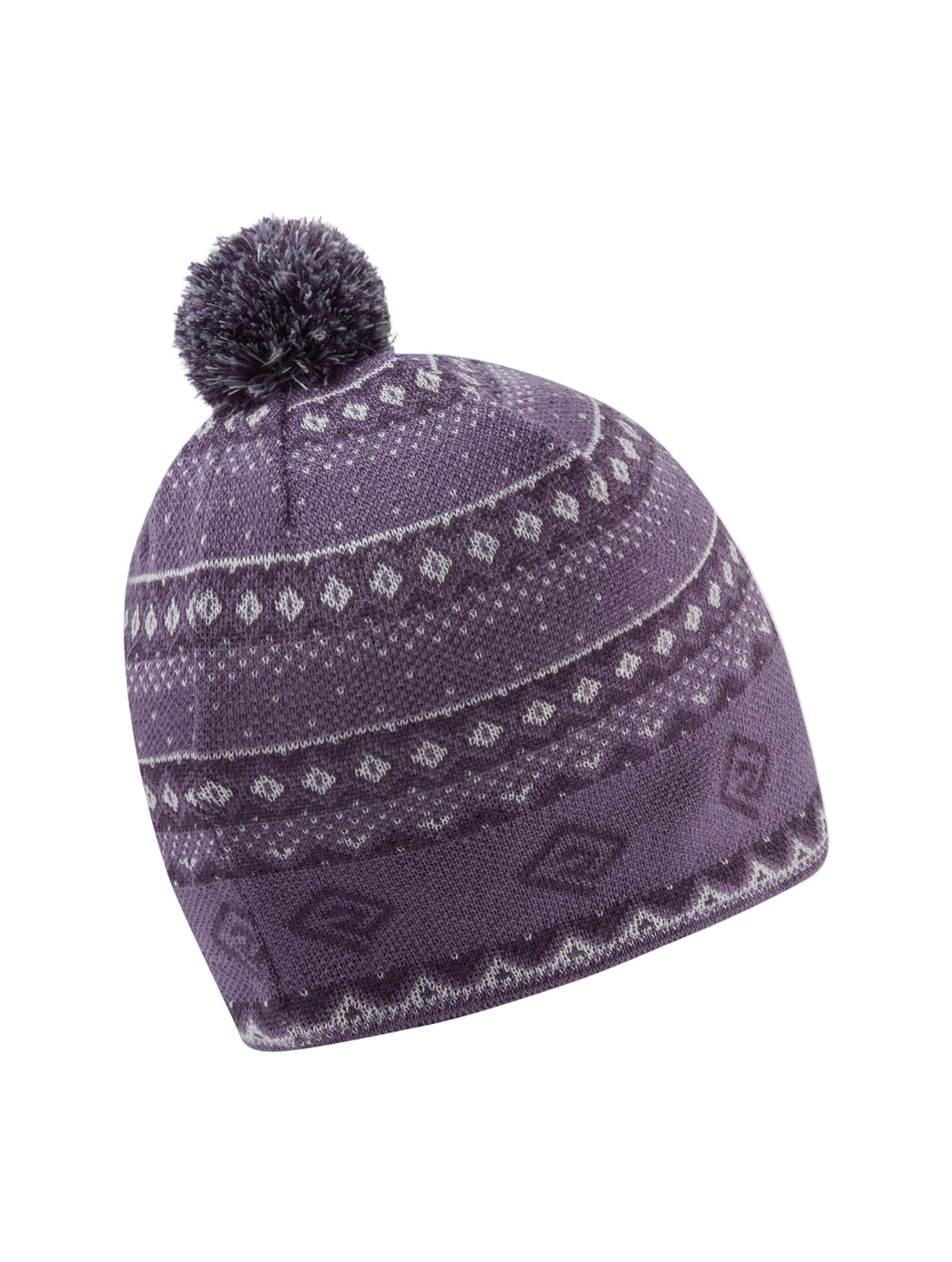 Ronhill Winter Bobble Hat in Dark Iris/White - back