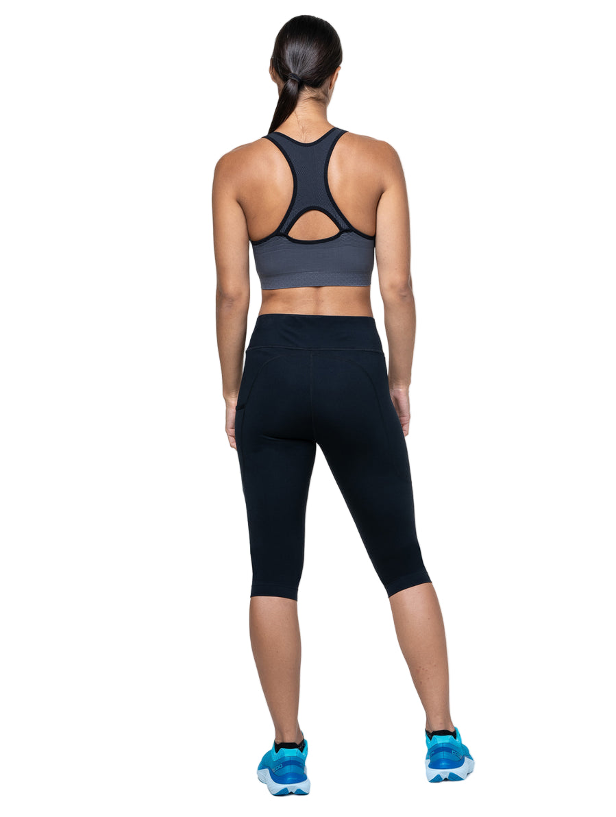 Ronhill Women's Core Capri in All Black - worn, back