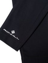 Ronhill Women's Core Crop Tight in Black/Bright White - brand logo detail
