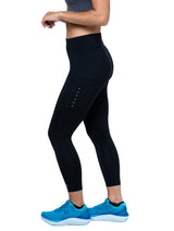 Ronhill Women's Core Crop Tight in Black/Bright White - front, fit